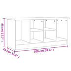 Zapatero ALTA madera maciza de pino blanco 100x35x45 cm