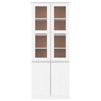 Armario vitrina ALTA madera maciza pino blanco 77x35x186,5cm