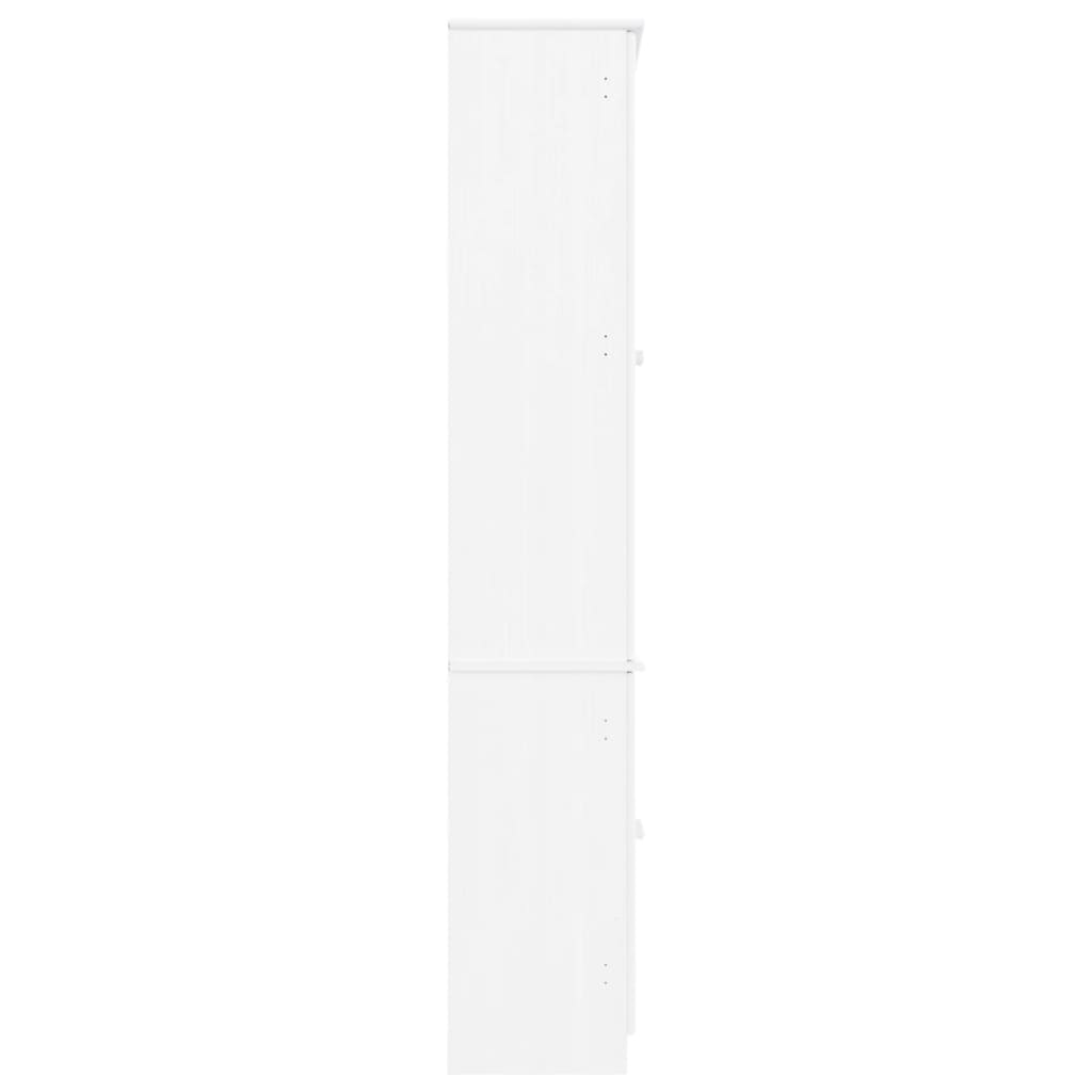 Armario vitrina ALTA madera maciza pino blanco 77x35x186,5cm