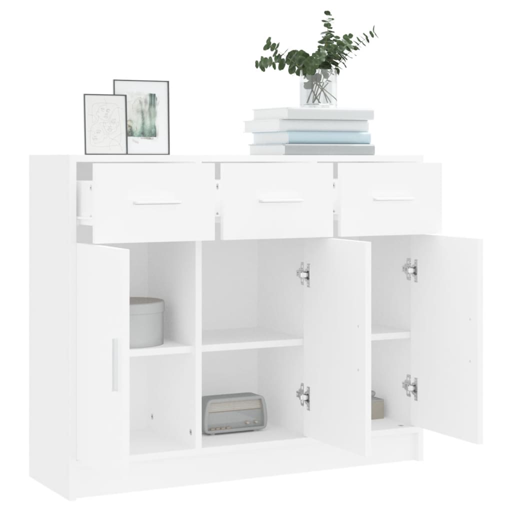 Aparador blanco 91x28x75 cm madera de ingeniería