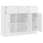 Aparador blanco 91x28x75 cm madera de ingeniería