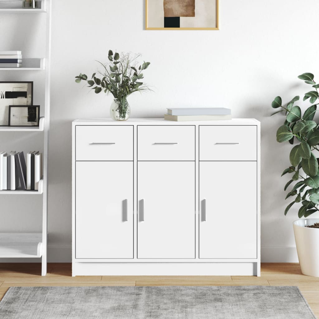 Aparador blanco 91x28x75 cm madera de ingeniería