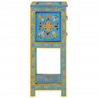 Aparador turquesa de madera maciza de mango 55x30x76 cm