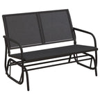 Set de muebles con mecedoras jardín 3 pzs acero textilene negro