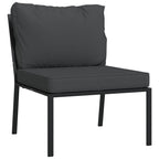 Juego de muebles de jardín 7 piezas acero con cojines gris