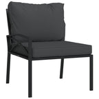 Juego de muebles de jardín 6 piezas acero con cojines gris