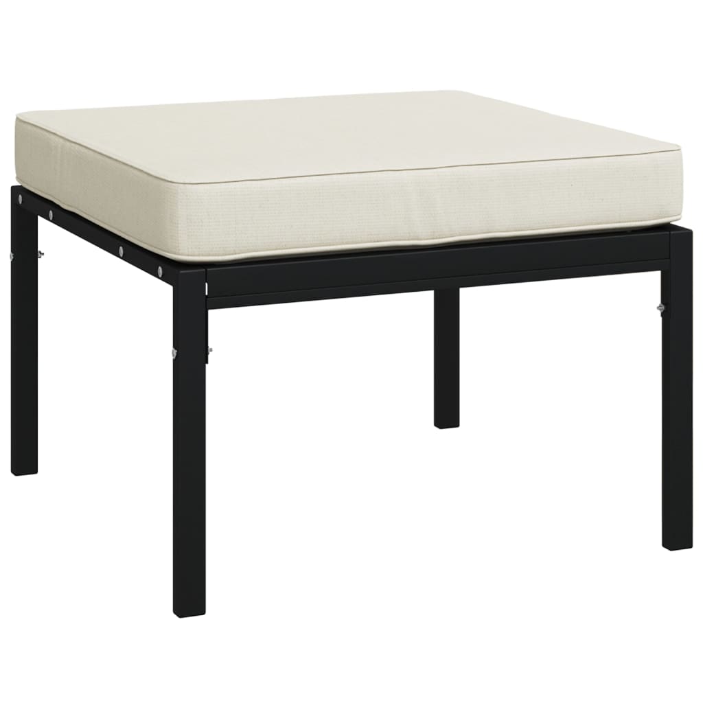 Juego de muebles de jardín 11 pzas acero y cojines color arena