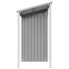 Caseta de jardín con techo extensible, gris claro, 277 x 107 x 181 cm, acero