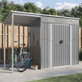 Caseta de jardín con techo extensible, gris claro, 277 x 107 x 181 cm, acero