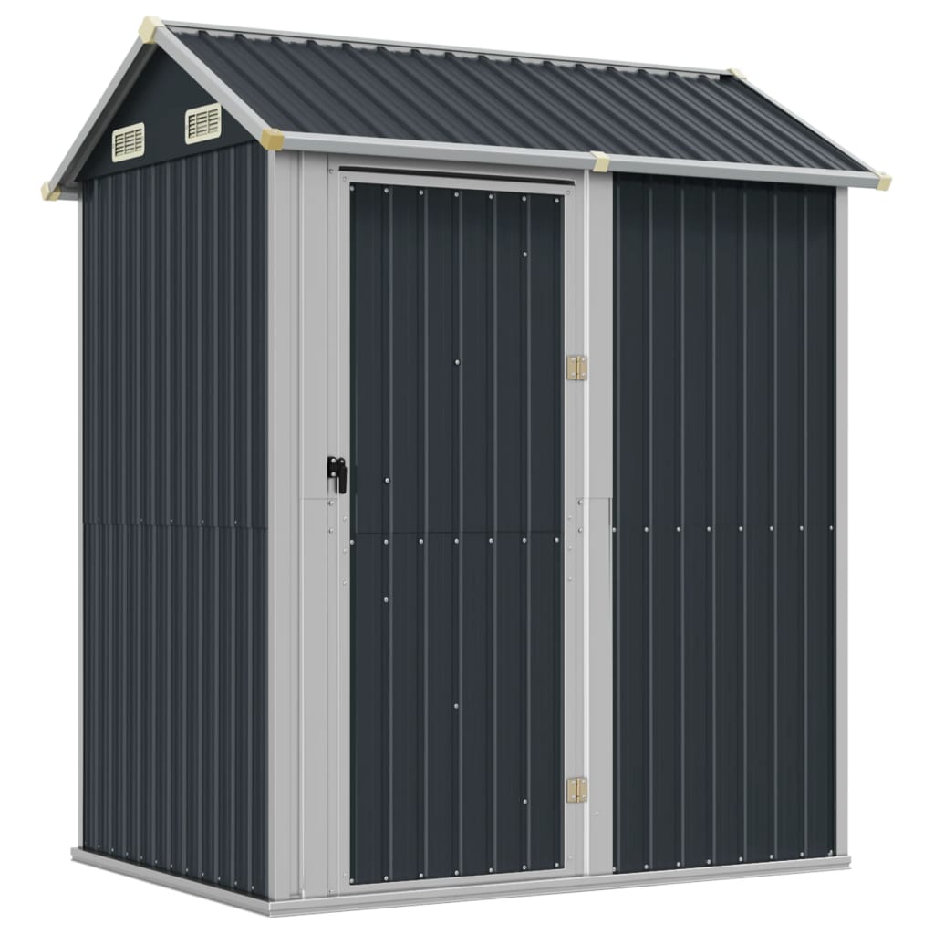 Caseta de jardín antracita 192x152,5x237 cm acero galvanizado