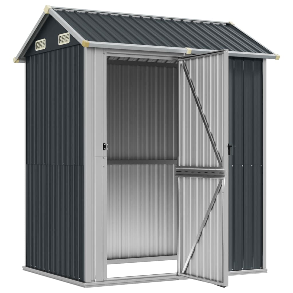 Caseta de jardín antracita 192x152,5x237 cm acero galvanizado
