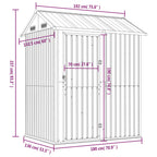 Caseta de jardín antracita 192x152,5x237 cm acero galvanizado