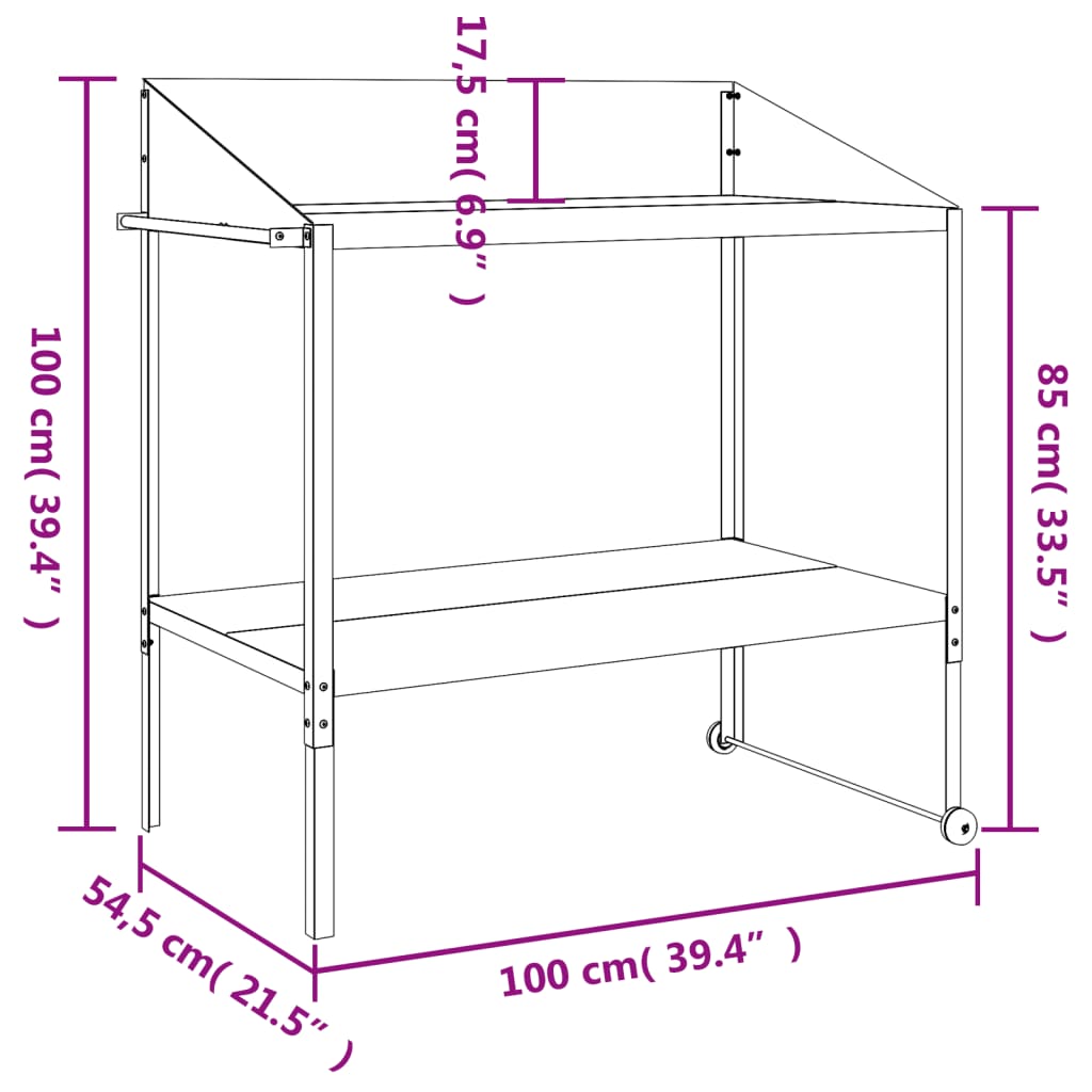 Soporte de plantas acero galvanizado antracita 100x54,5x100 cm