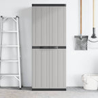 Armario de almacenaje exterior PP gris y negro 65x37x165 cm