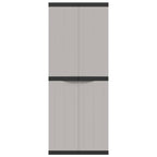 Armario de almacenaje exterior PP gris y negro 65x37x165 cm