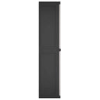 Armario de almacenaje exterior PP gris y negro 65x37x165 cm