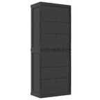 Armario de almacenaje exterior PP gris y negro 65x37x165 cm