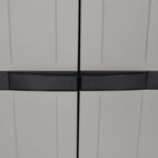 Armario de almacenaje exterior PP gris y negro 65x37x165 cm