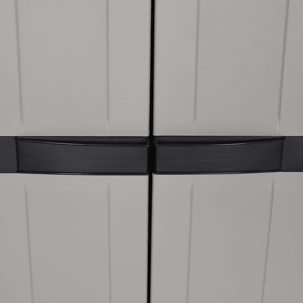 Armario de almacenaje exterior PP gris y negro 65x37x165 cm
