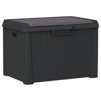 Baú de arrumação de jardim com almofada de assento PP antracite 125 L