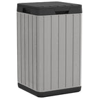 Cubo de basura de exterior PP gris 38x38x65 cm