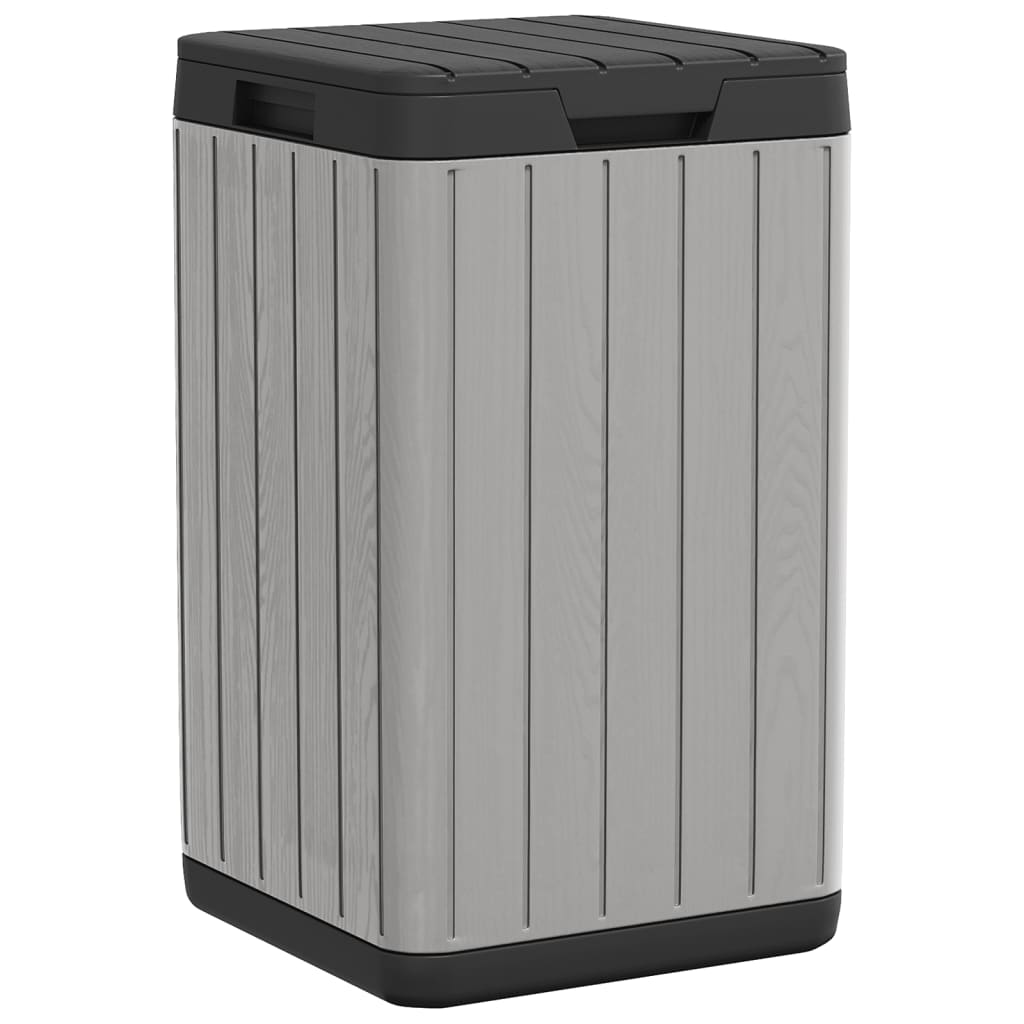 Cubo de basura de exterior PP gris 38x38x65 cm