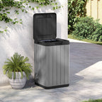 Cubo de basura de exterior PP gris 38x38x65 cm