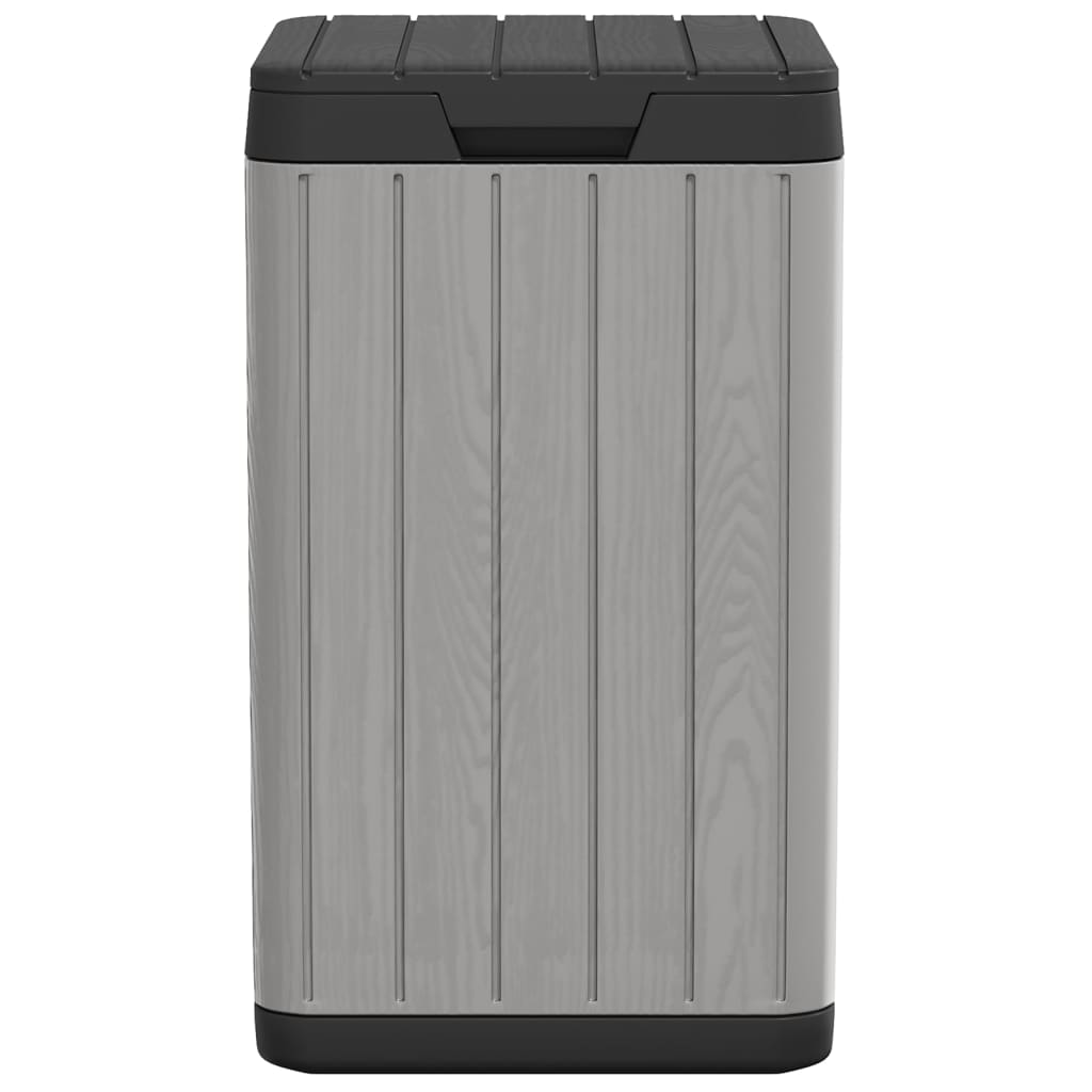 Cubo de basura de exterior PP gris 38x38x65 cm