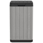 Cubo de basura de exterior PP gris 38x38x65 cm