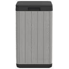 Cubo de basura de exterior PP gris 38x38x65 cm