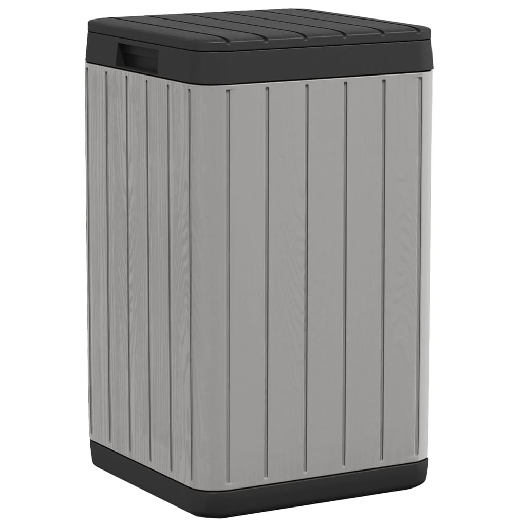 Cubo de basura de exterior PP gris 38x38x65 cm