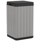 Cubo de basura de exterior PP gris 38x38x65 cm