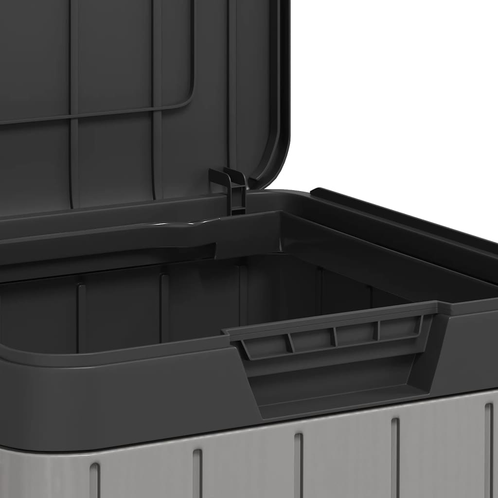 Cubo de basura de exterior PP gris 38x38x65 cm