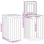 Cubo de basura de exterior PP gris 38x38x65 cm