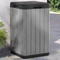 Cubo de basura de exterior PP gris 38x38x65 cm