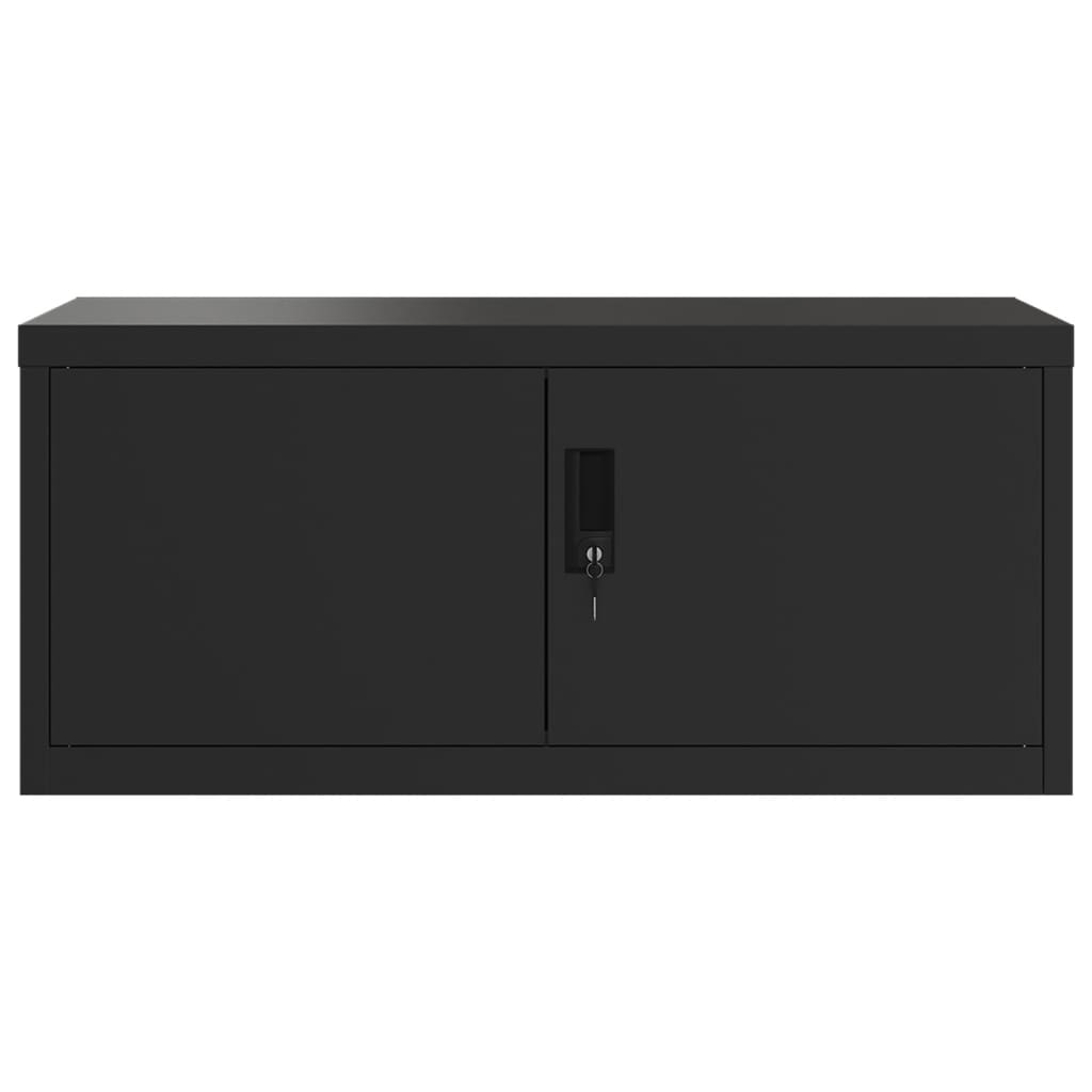 Armario archivador de acero negro 90x40x40 cm
