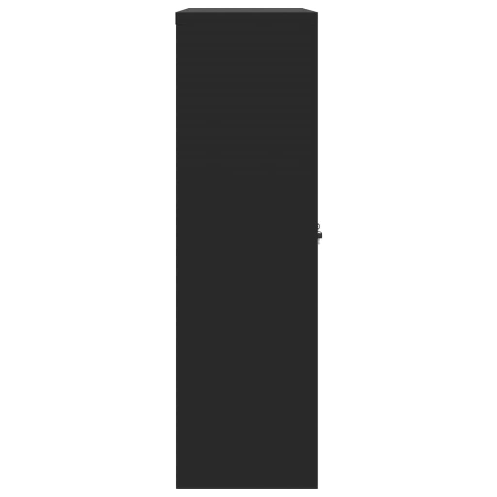 Armario archivador de acero negro 90x40x140 cm
