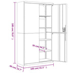 Armario archivador de acero blanco 105x40x180 cm