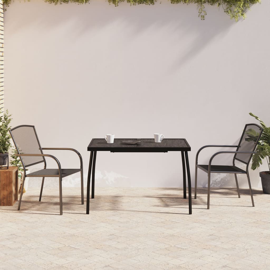 Conjunto de jantar de jardim 11 peças aço cinzento antracite
