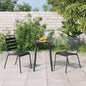 Juego de comedor de jardín 11 piezas acero gris antracita