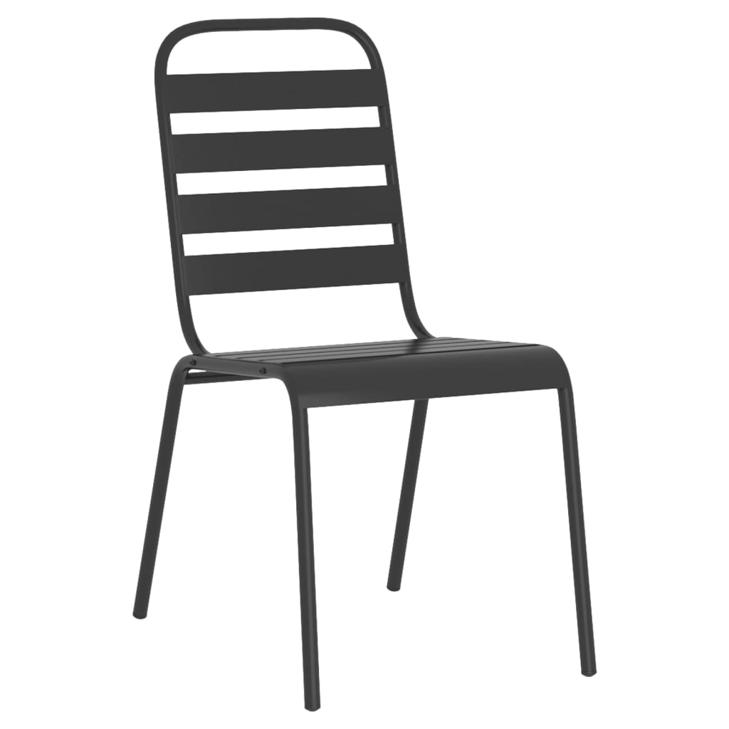 Juego de comedor de jardín 11 piezas acero gris antracita