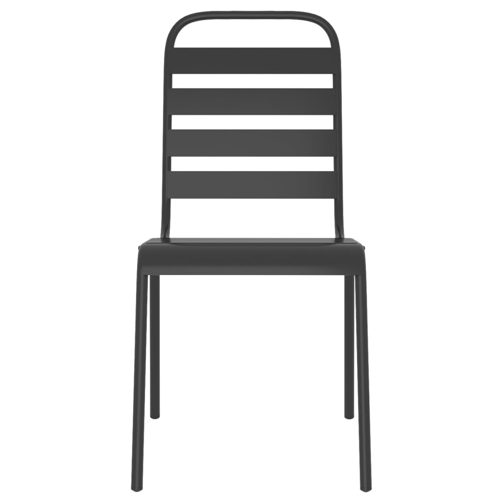 Juego de comedor de jardín 11 piezas acero gris antracita
