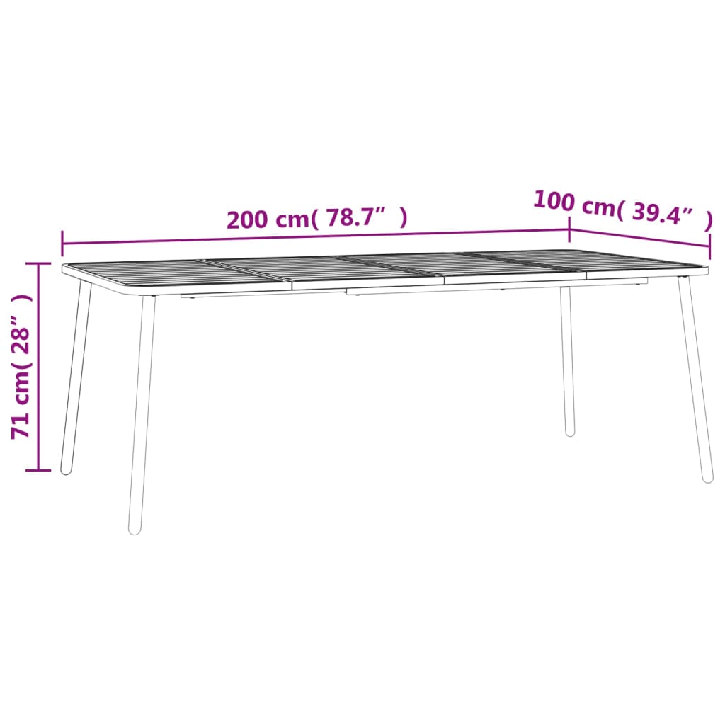 Juego de comedor de jardín 11 piezas acero gris antracita