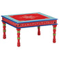 Mesa de centro em madeira maciça de mangueira azul pintada à mão