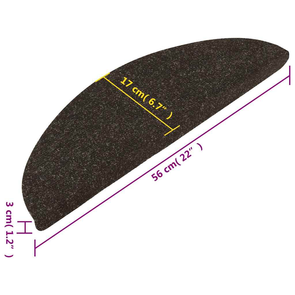 Alfombrilla autoadhesiva de escalera 10 uds antracita 56x17x3cm