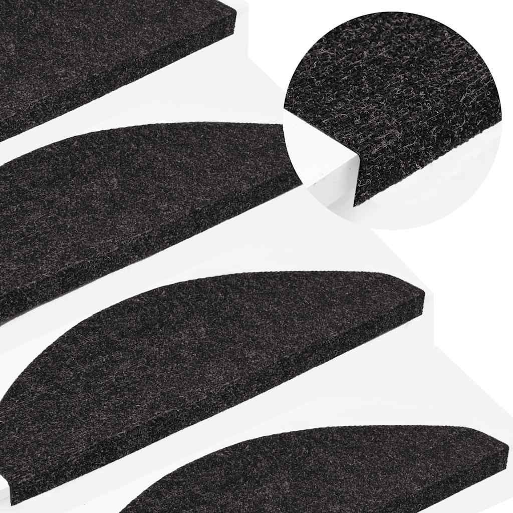 Alfombrilla autoadhesiva de escalera 10 uds antracita 56x17x3cm
