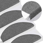 Alfombrilla autoadhesiva de escalera 10 uds antracita 56x17x3cm