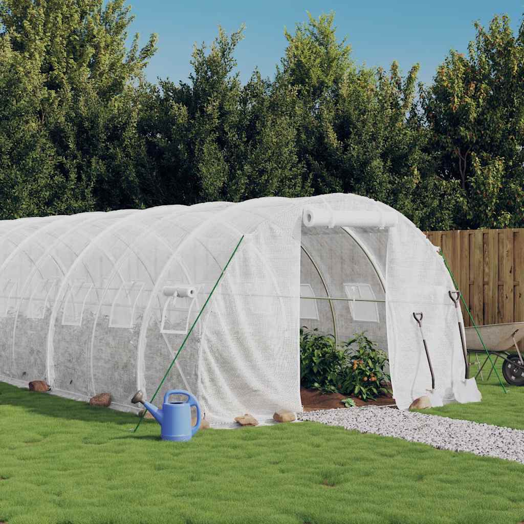 White Steel Greenhouse 10 m² 5x2x2.3 m