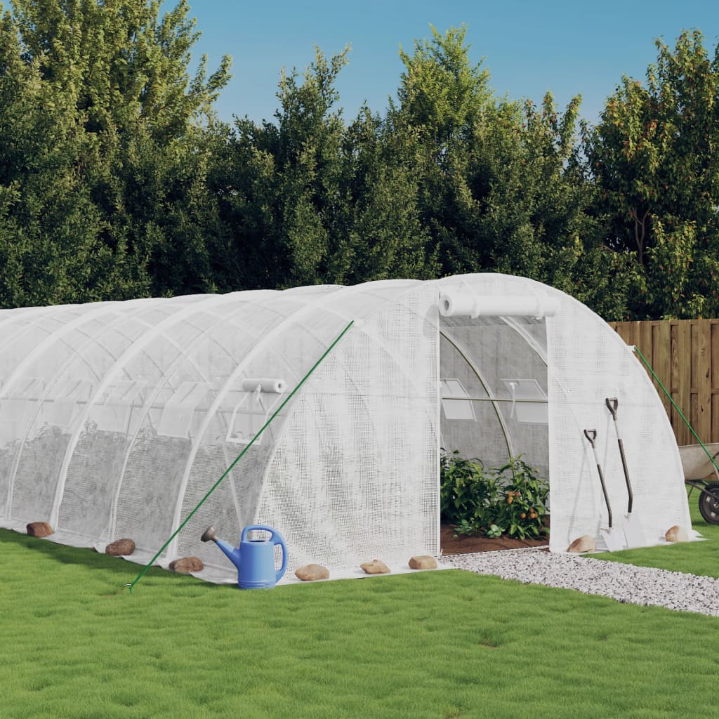 White Steel Greenhouse 10 m² 5x2x2.3 m