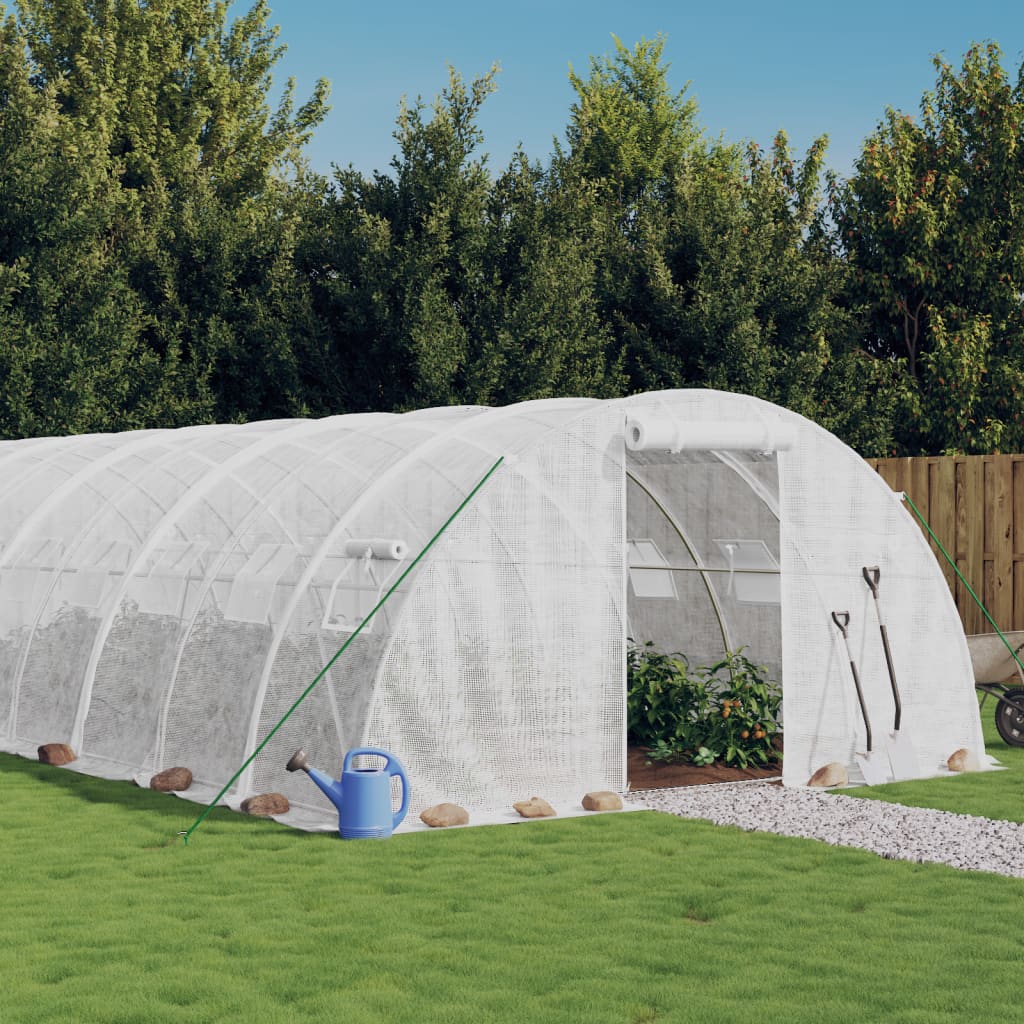 White Steel Greenhouse 10 m² 5x2x2.3 m